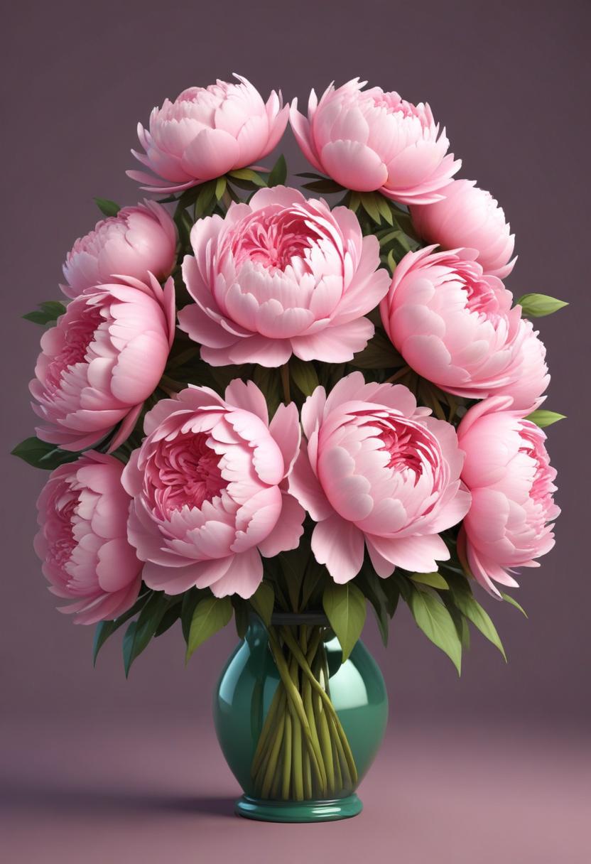 Pink peonies in a vase Pink peonies in a vase