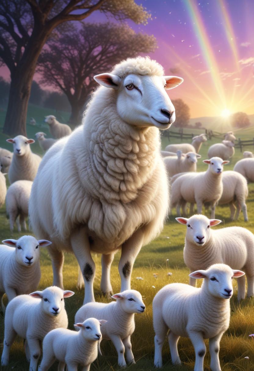 Sheep flock at sunset Sheep flock at sunset