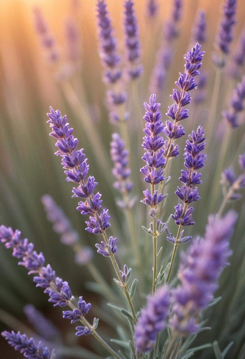 Lavender blossoms in sunlight Lavender blossoms in sunlight