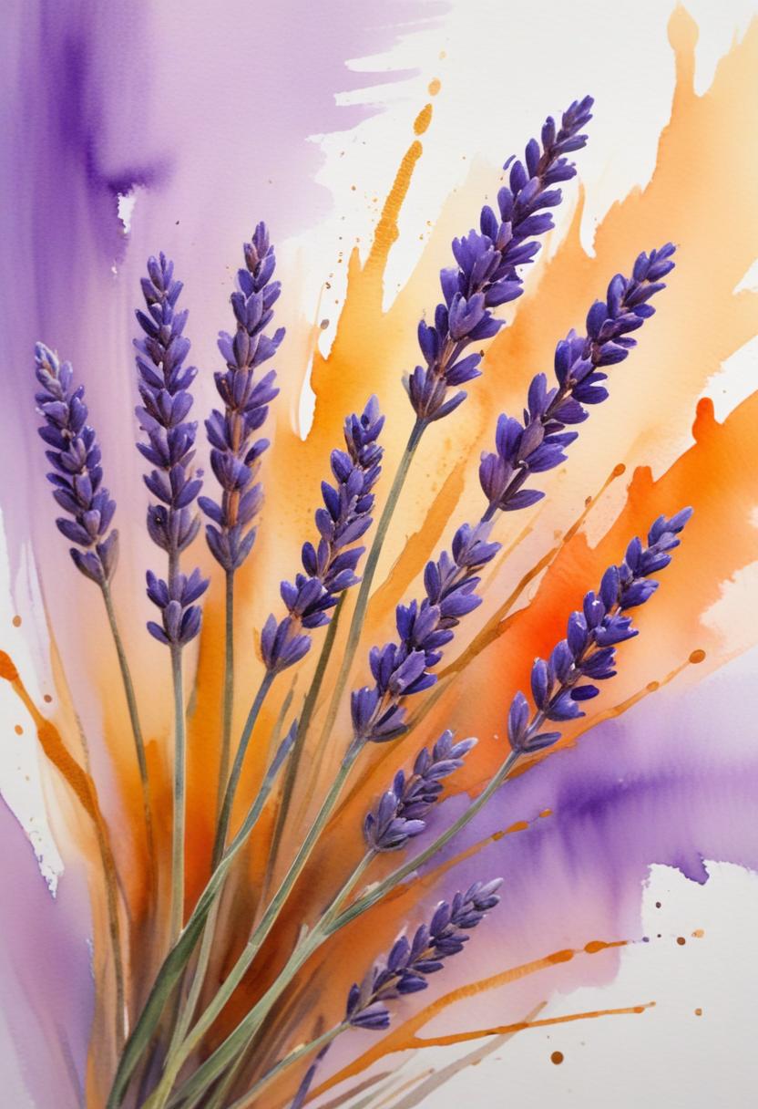 Watercolor lavender bouquet Watercolor lavender bouquet