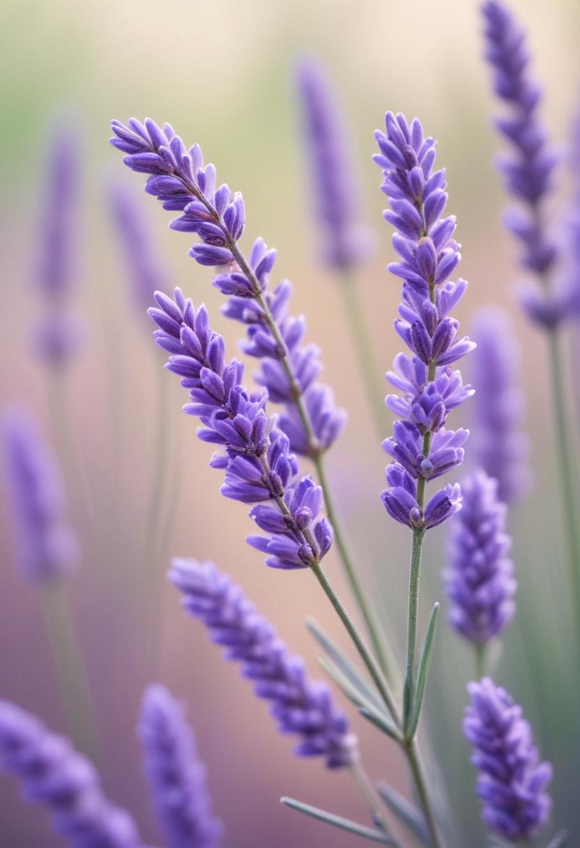 Purple lavender blossoms in bloom Purple lavender blossoms in bloom