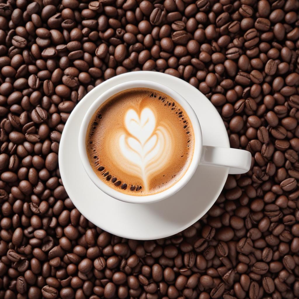 Coffee cup on roasted beans Coffee cup on roasted beans