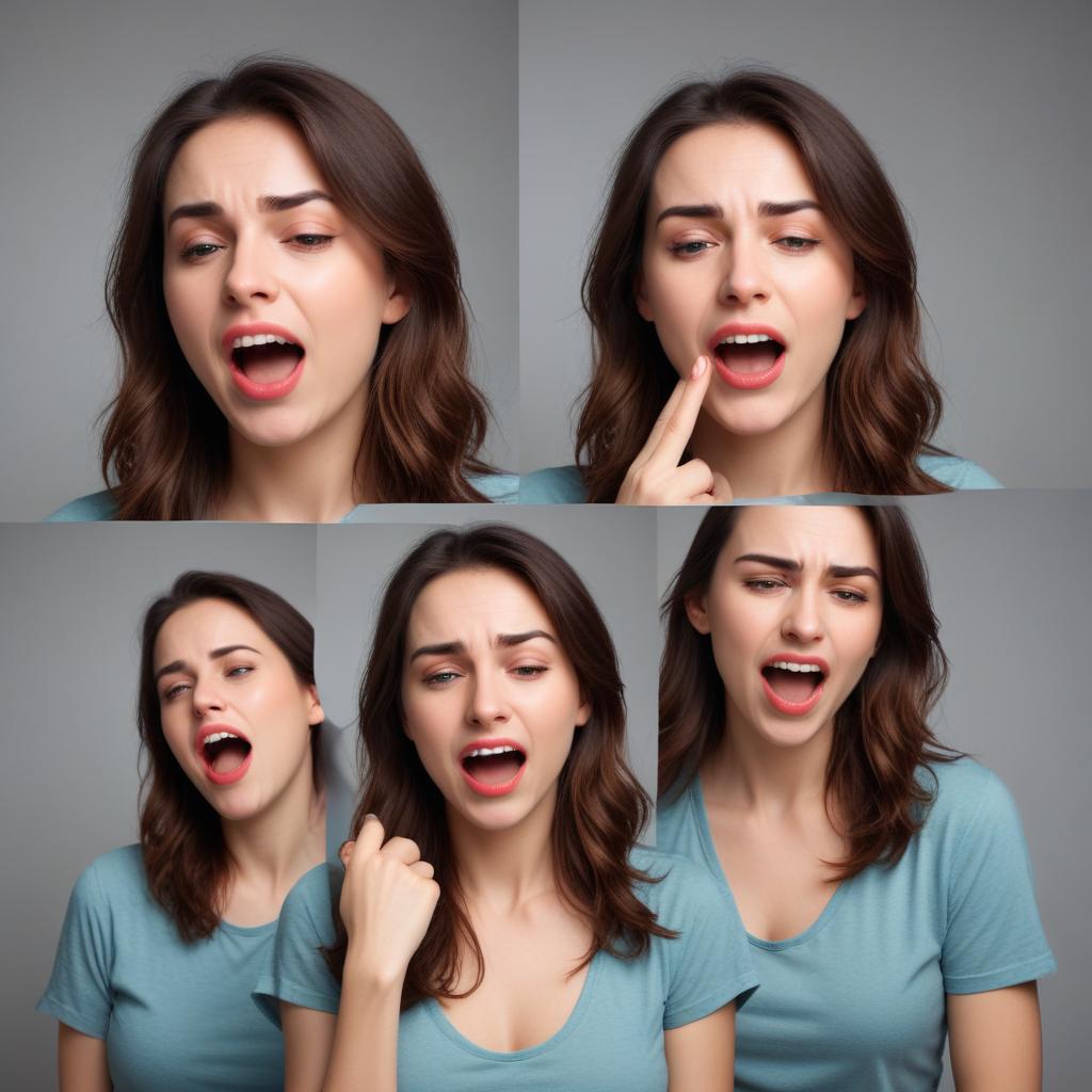 Woman making facial expressions Woman making facial expressions