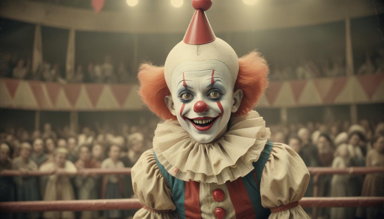 Clown performing in circus Clown performing in circus