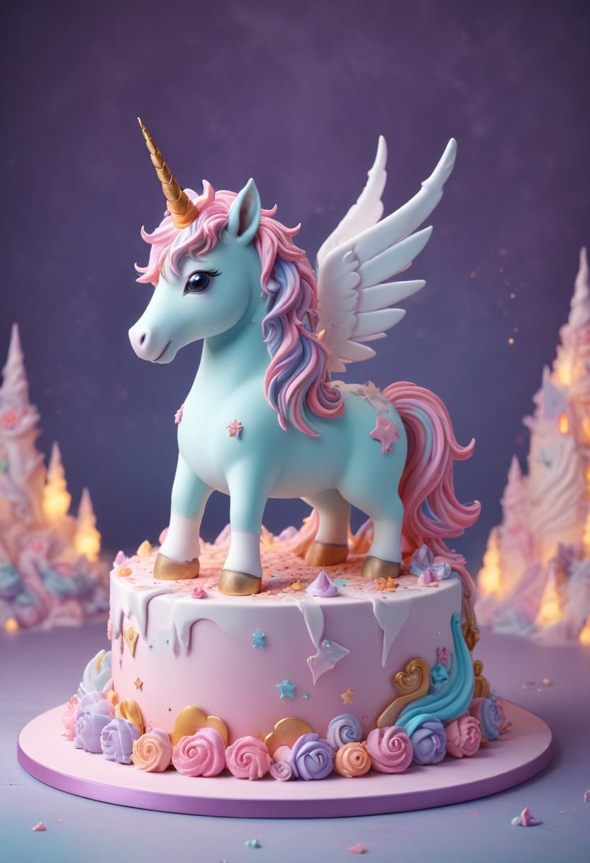 Unicorn cake with wings Unicorn cake with wings
