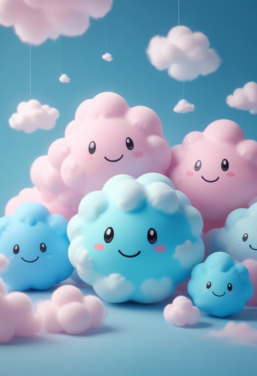 Smiling clouds in a blue sky Smiling clouds in a blue sky