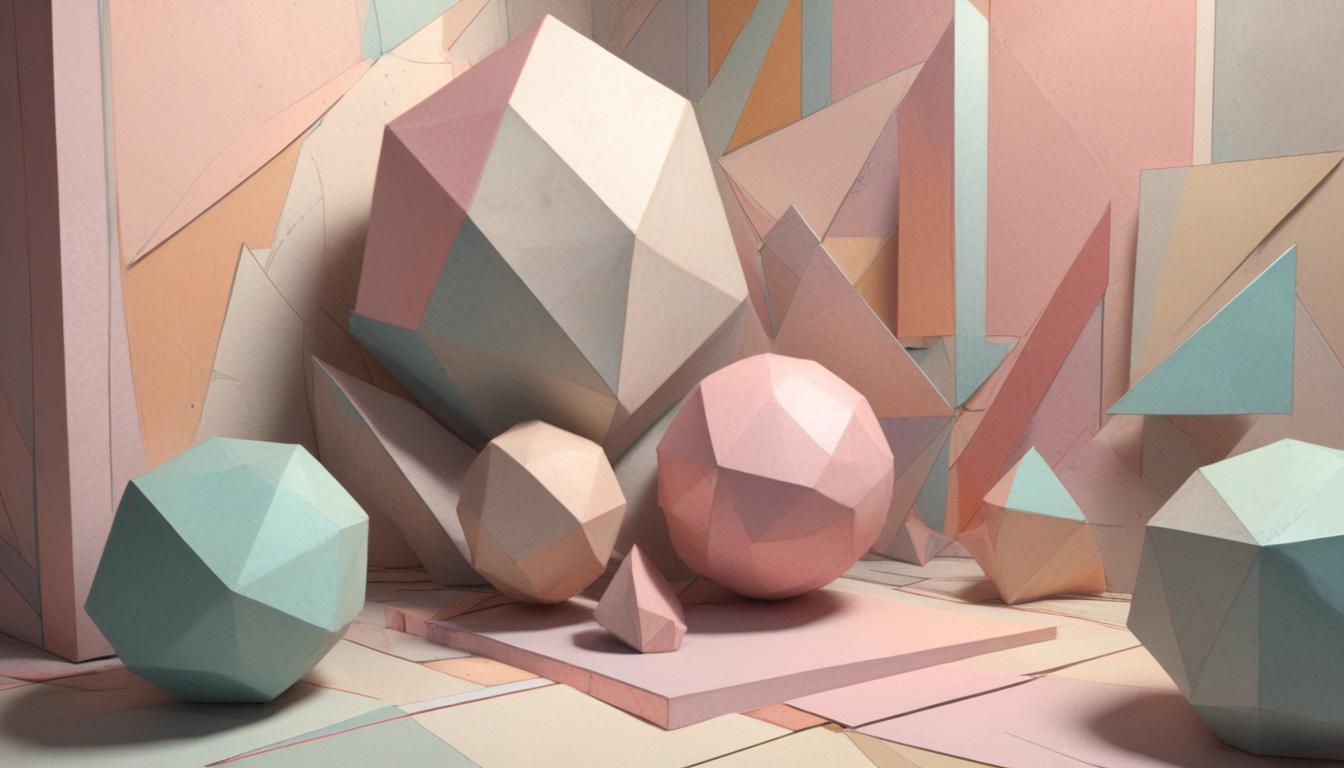 Pastel geometric shapes on a platform Pastel geometric shapes on a platform