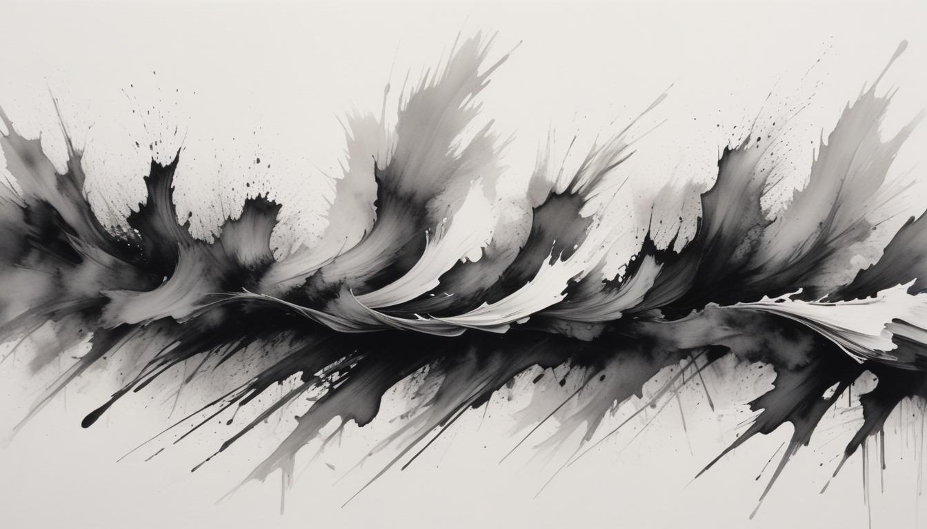 Black ink wave abstract art Black ink wave abstract art