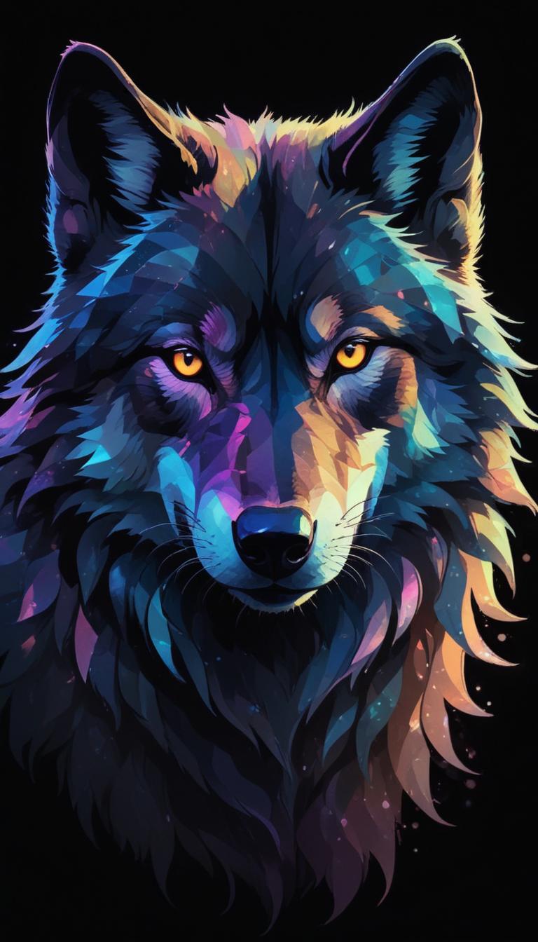 Colorful wolf portrait Colorful wolf portrait