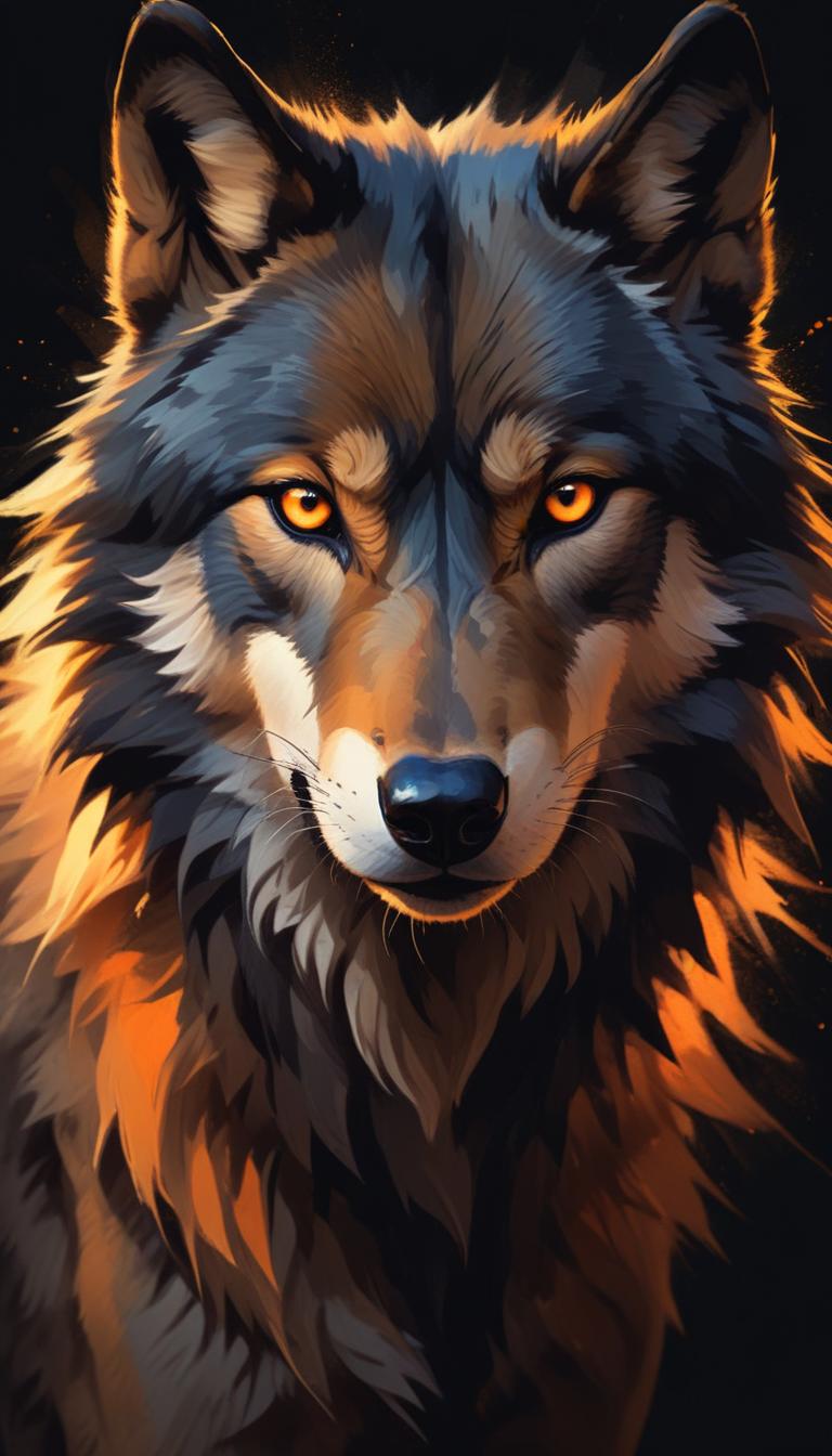 Wolf portrait with golden fur Wolf portrait with golden fur