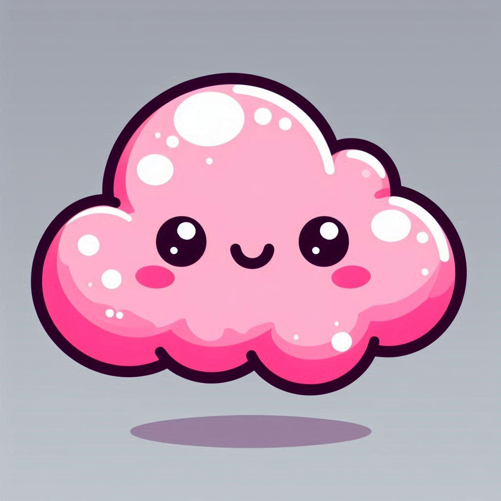 Pink cloud cartoon illustration Pink cloud cartoon illustration
