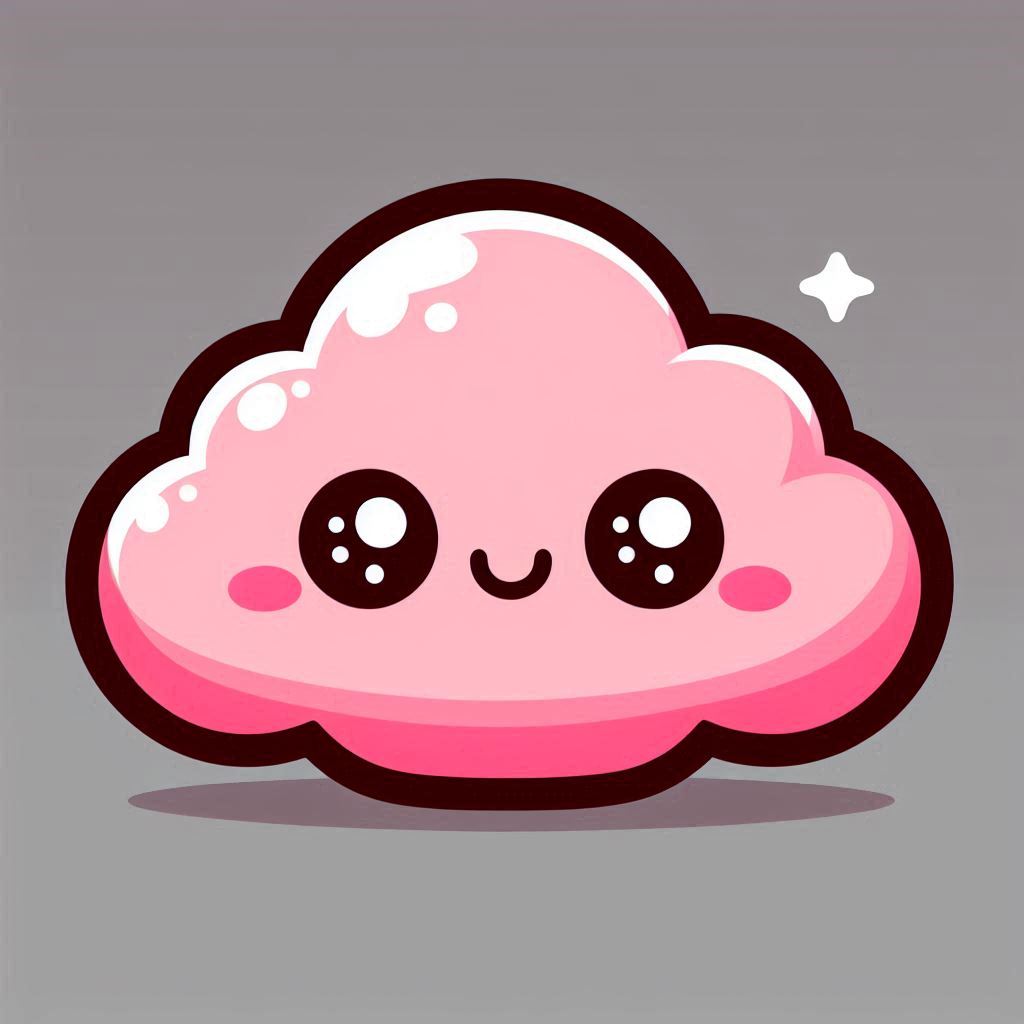 Smiling pink cloud cartoon Smiling pink cloud cartoon