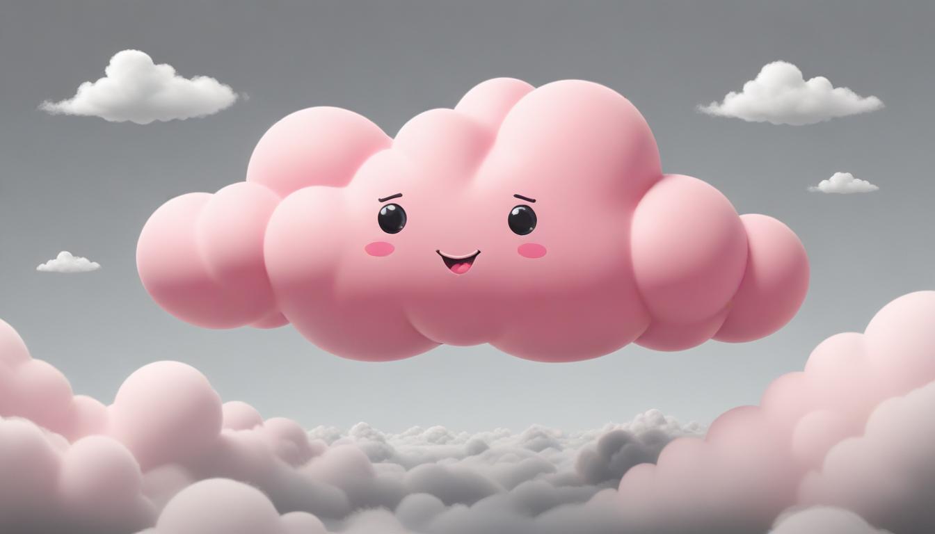 Smiling pink cloud in sky Smiling pink cloud in sky