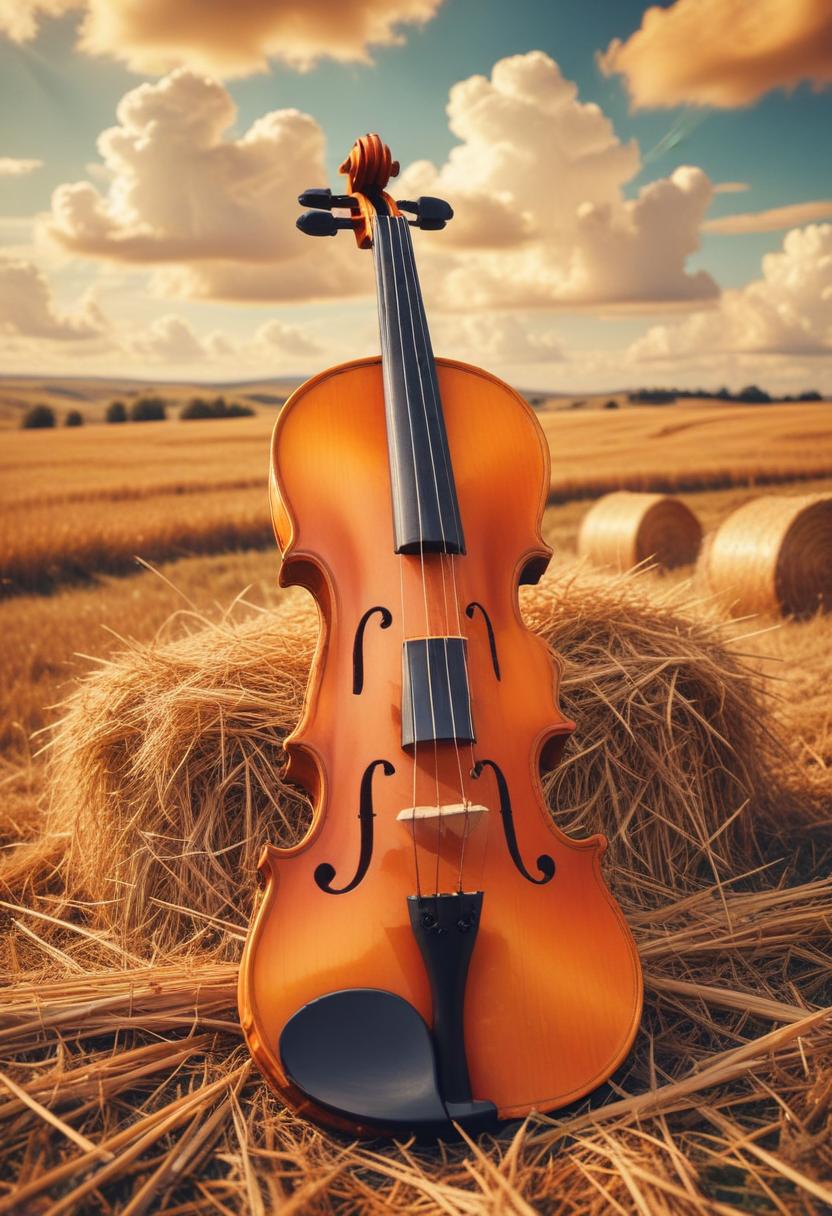 Violin in a hayfield Violin in a hayfield