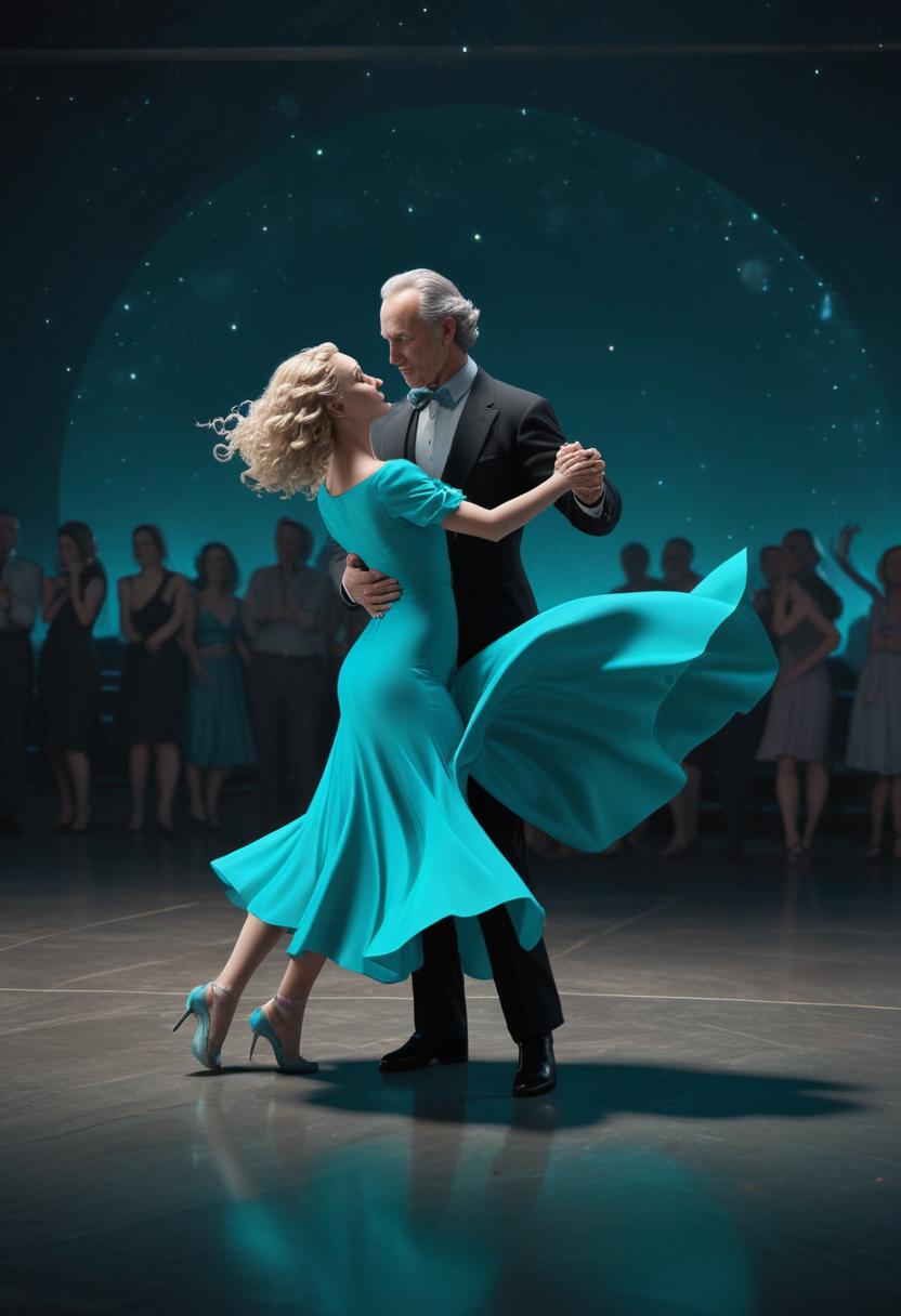 Couple dancing in a ballroom Couple dancing in a ballroom