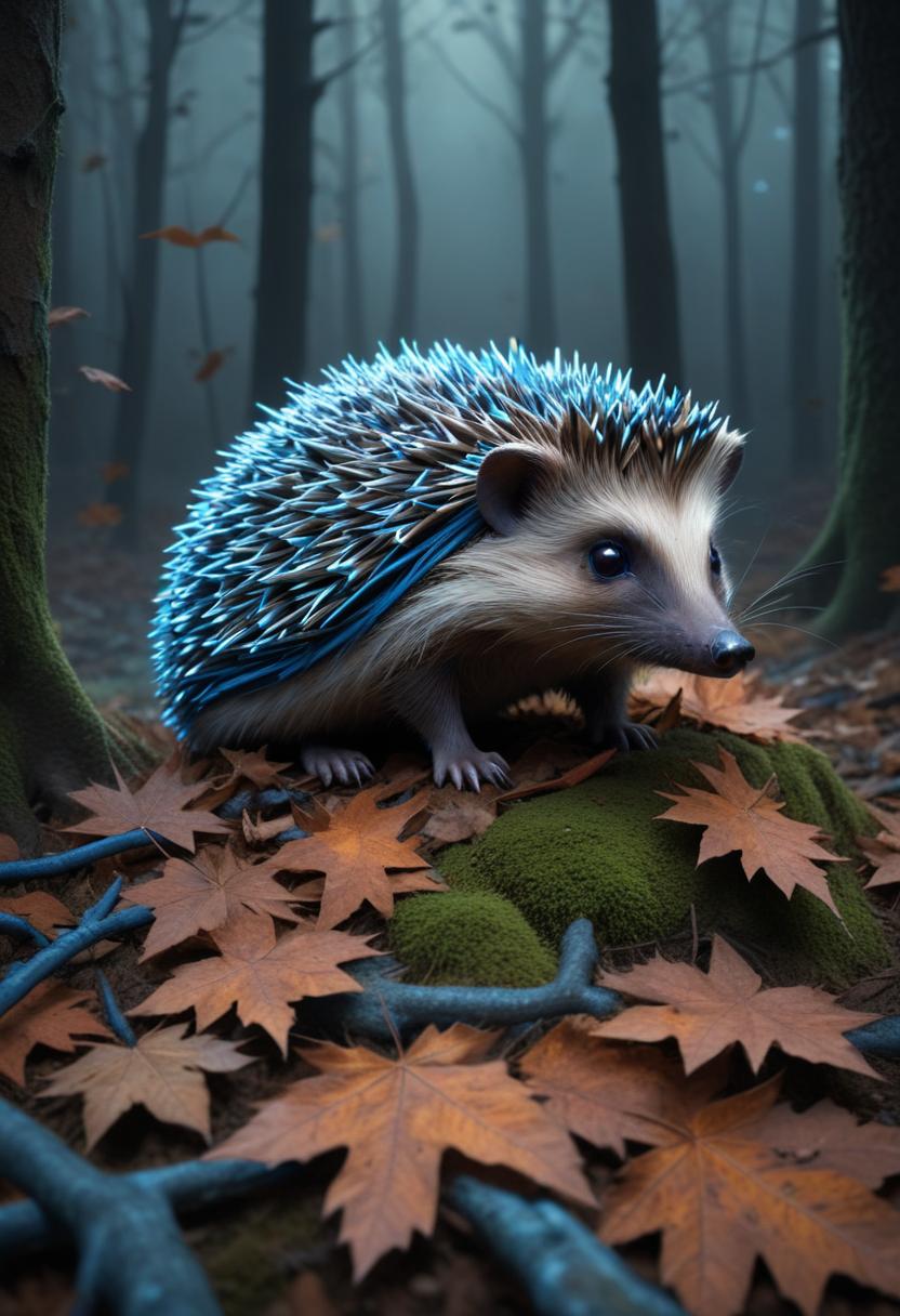 Hedgehog in autumn forest Hedgehog in autumn forest