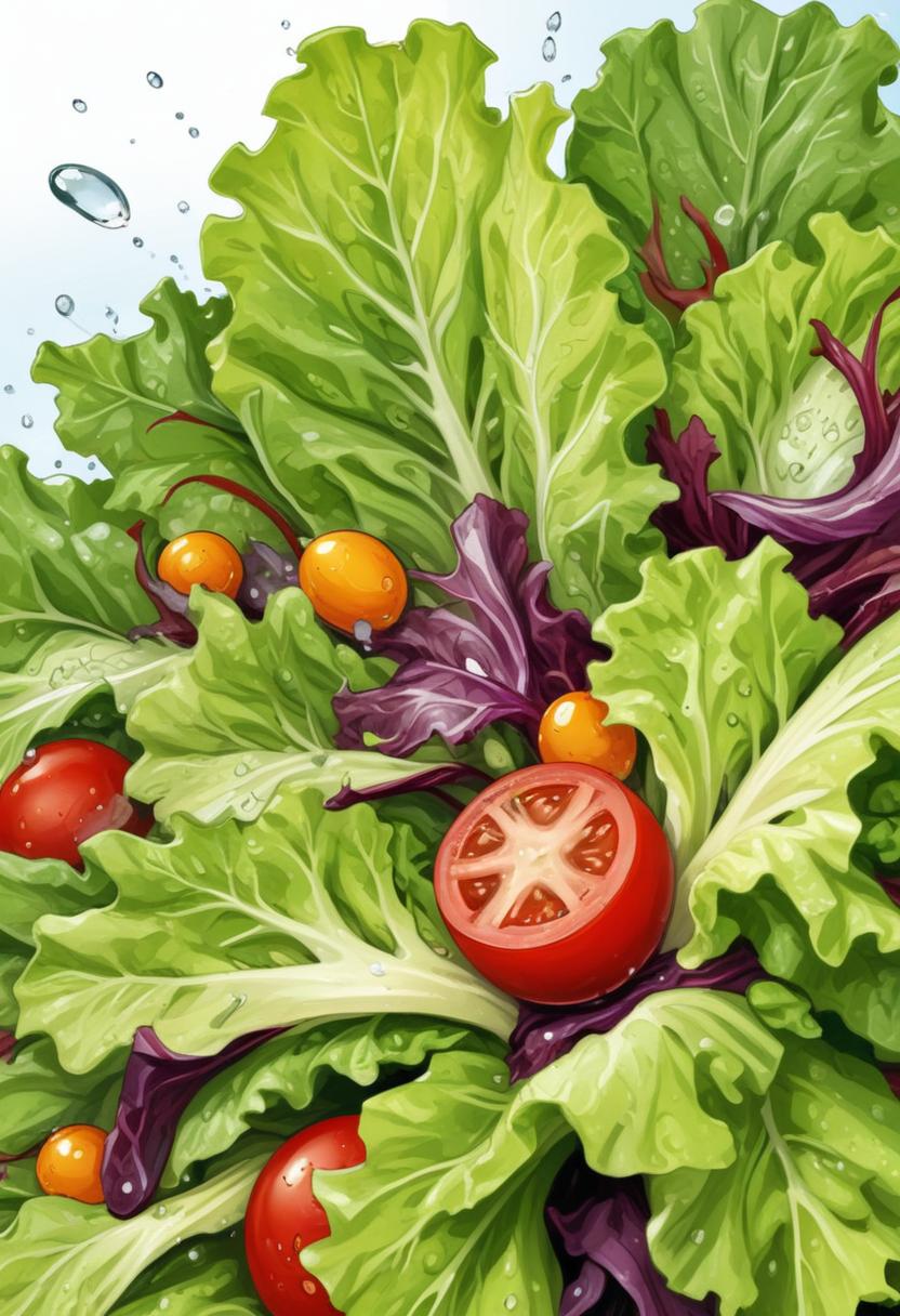 Fresh salad greens with tomatoes and cherry tomatoes Fresh salad greens with tomatoes and cherry tomatoes