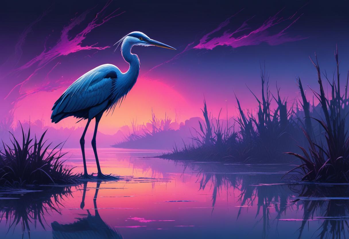 Heron at sunset Heron at sunset