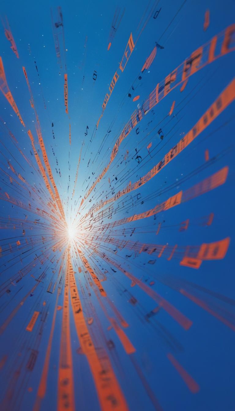 Music notes against blue sky Music notes against blue sky