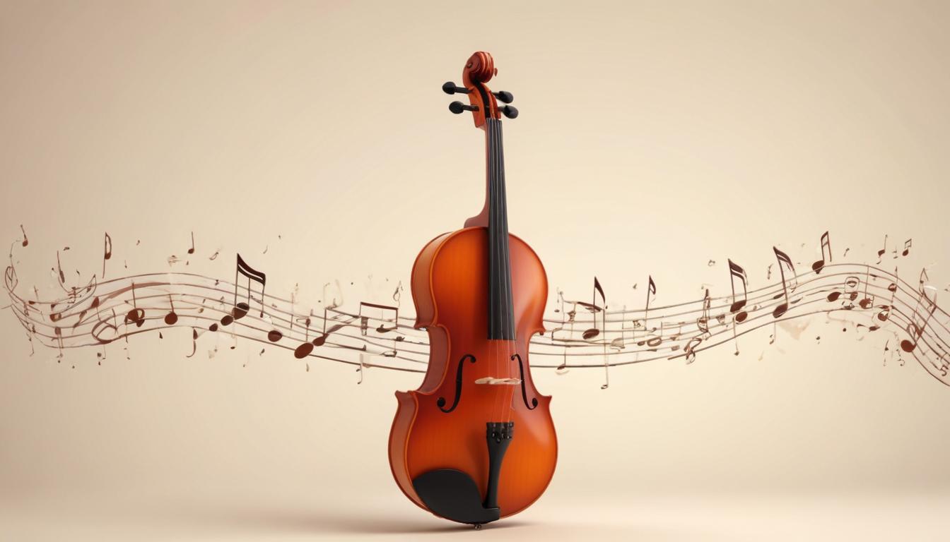 Violin and music notes Violin and music notes