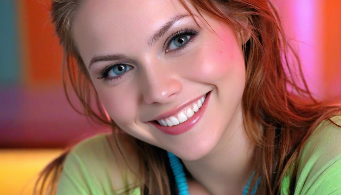 Smiling woman with red hair Smiling woman with red hair