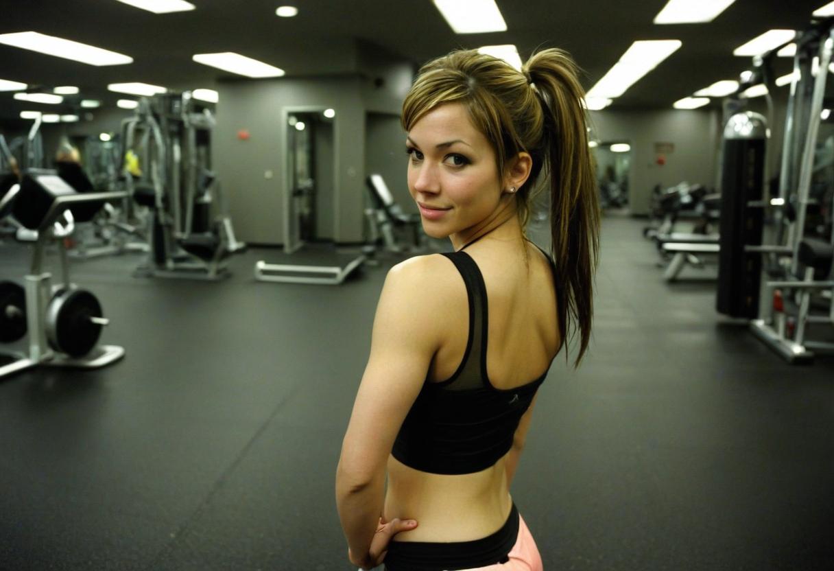 Woman posing in gym Woman posing in gym