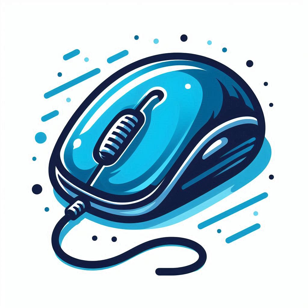 Blue computer mouse illustration Blue computer mouse illustration