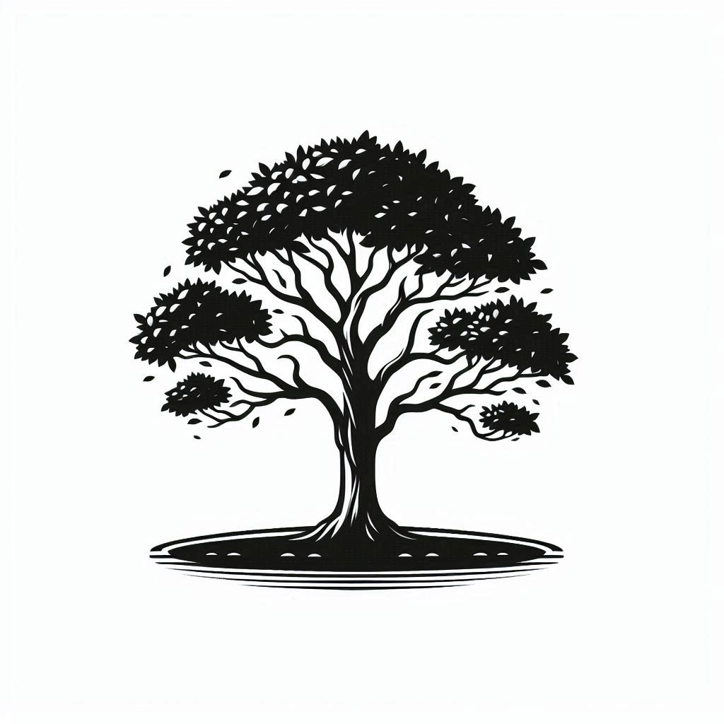 Black and white tree silhouette Black and white tree silhouette