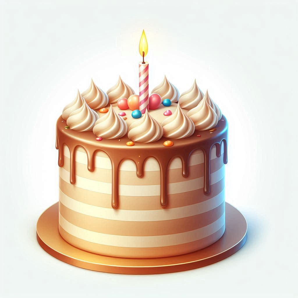 Birthday cake with chocolate drizzle Birthday cake with chocolate drizzle