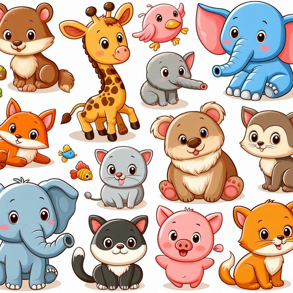 Cartoon animals illustration Cartoon animals illustration
