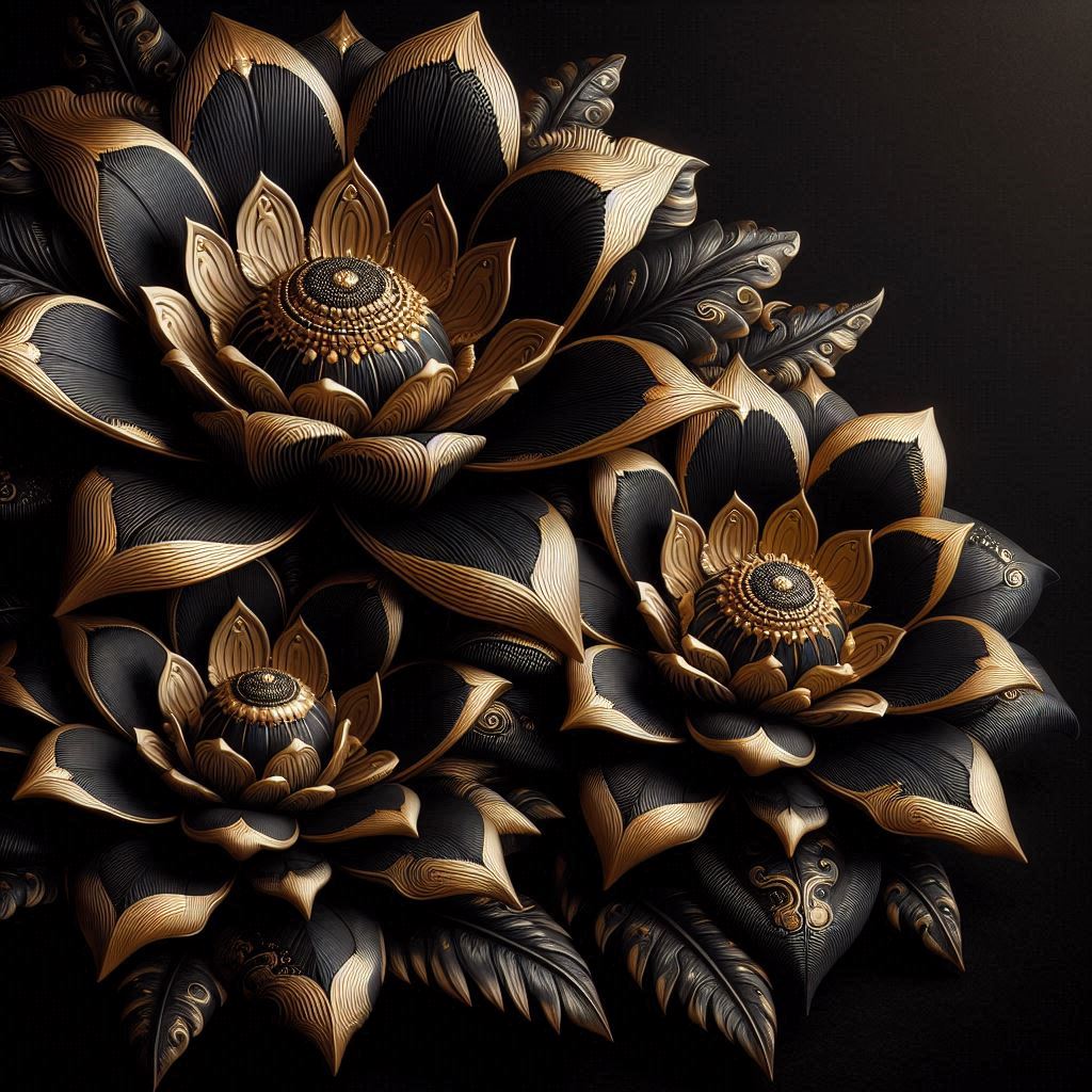 Black and gold floral arrangement Black and gold floral arrangement