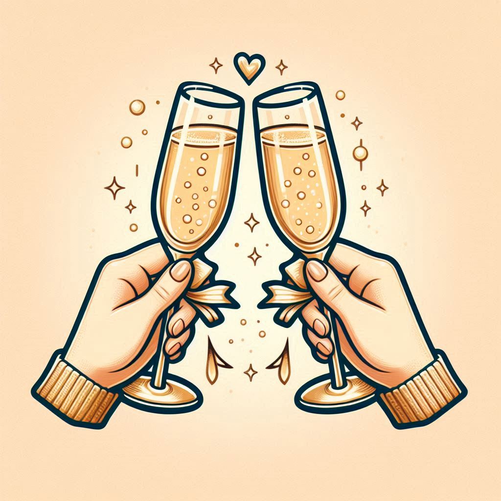 Champagne toast illustration Champagne toast illustration