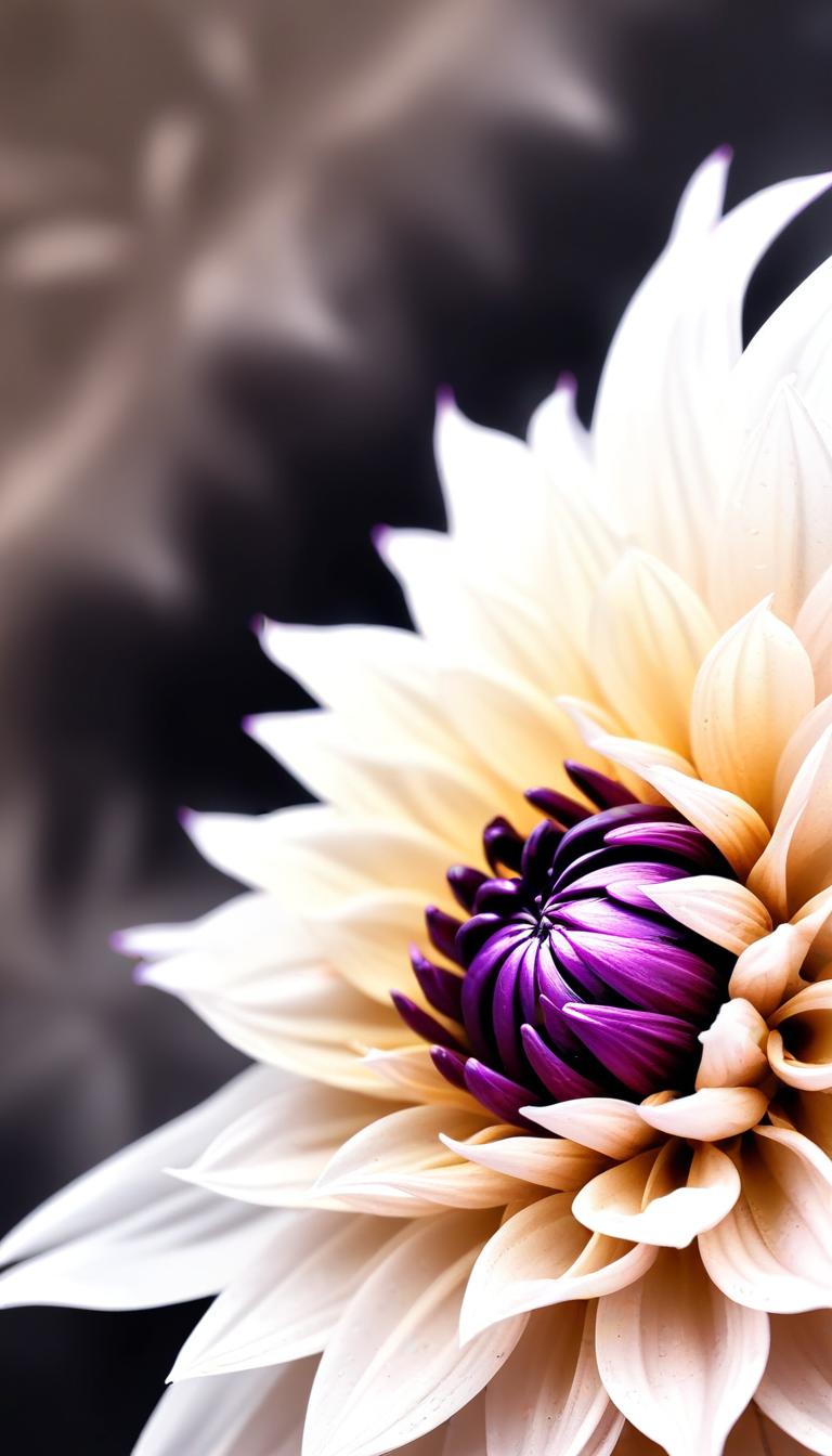 White dahlia with purple center White dahlia with purple center