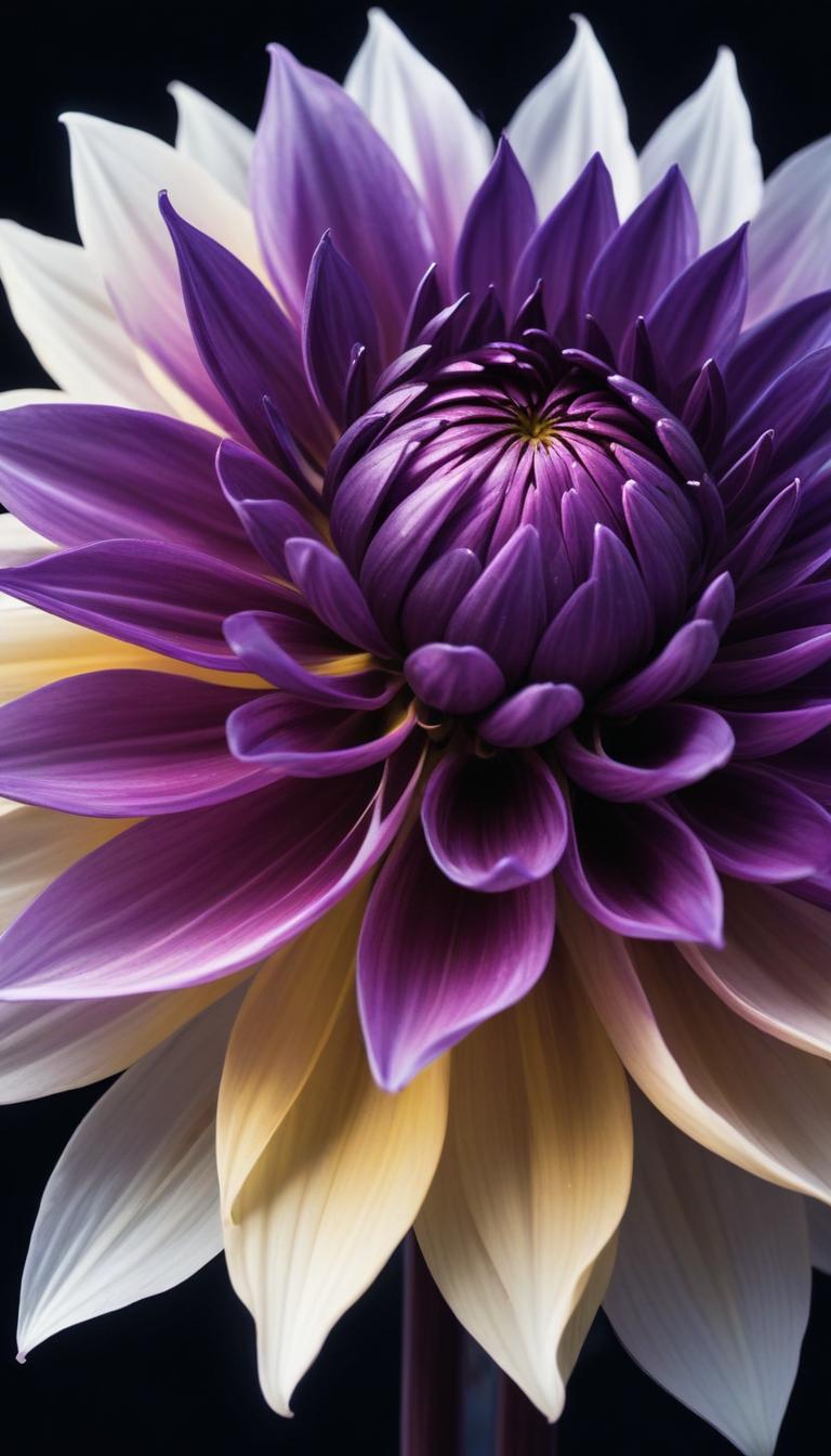 Purple and white dahlia Purple and white dahlia