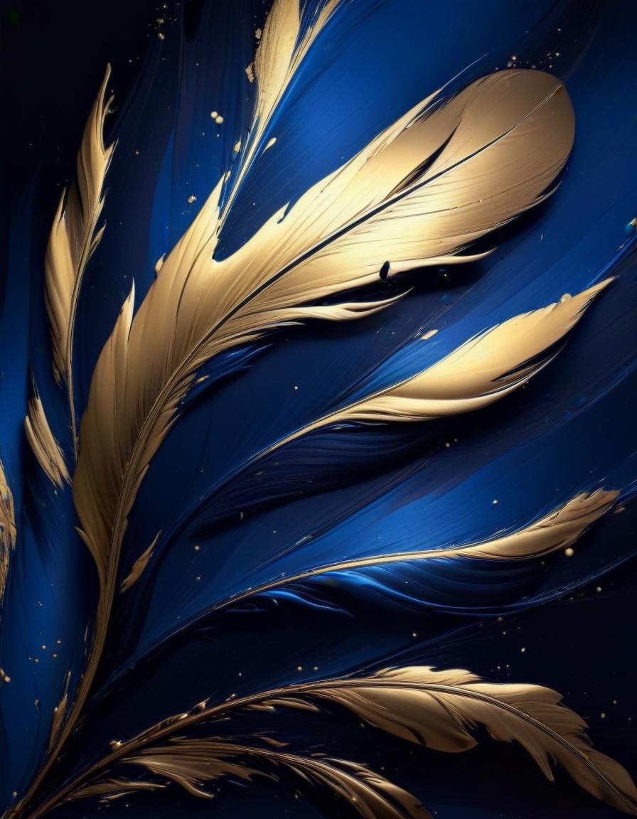 Abstract gold and blue feathers Abstract gold and blue feathers