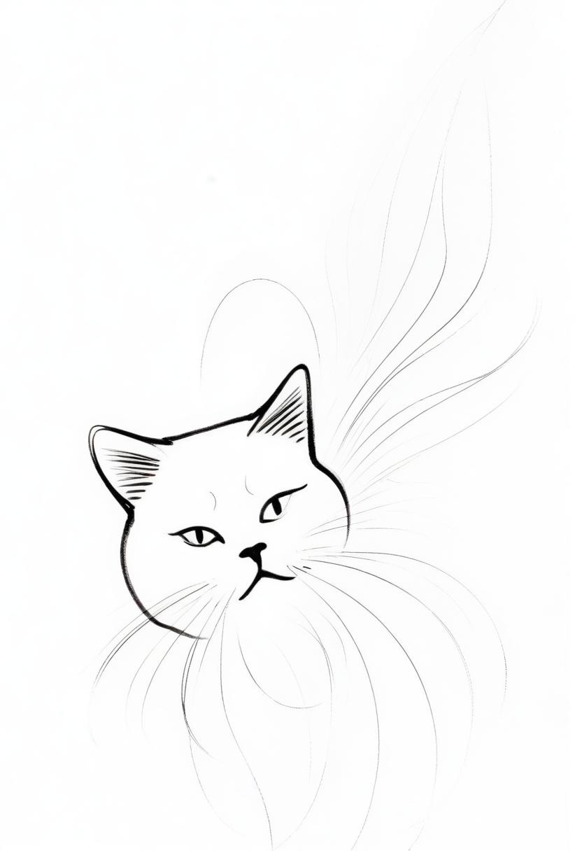Simple cat line drawing Simple cat line drawing
