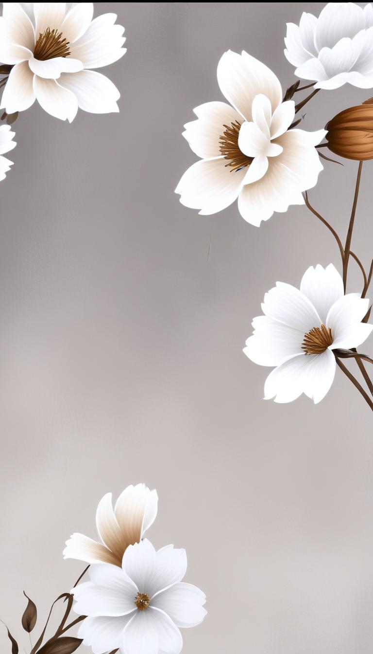 White flowers on grey background White flowers on grey background
