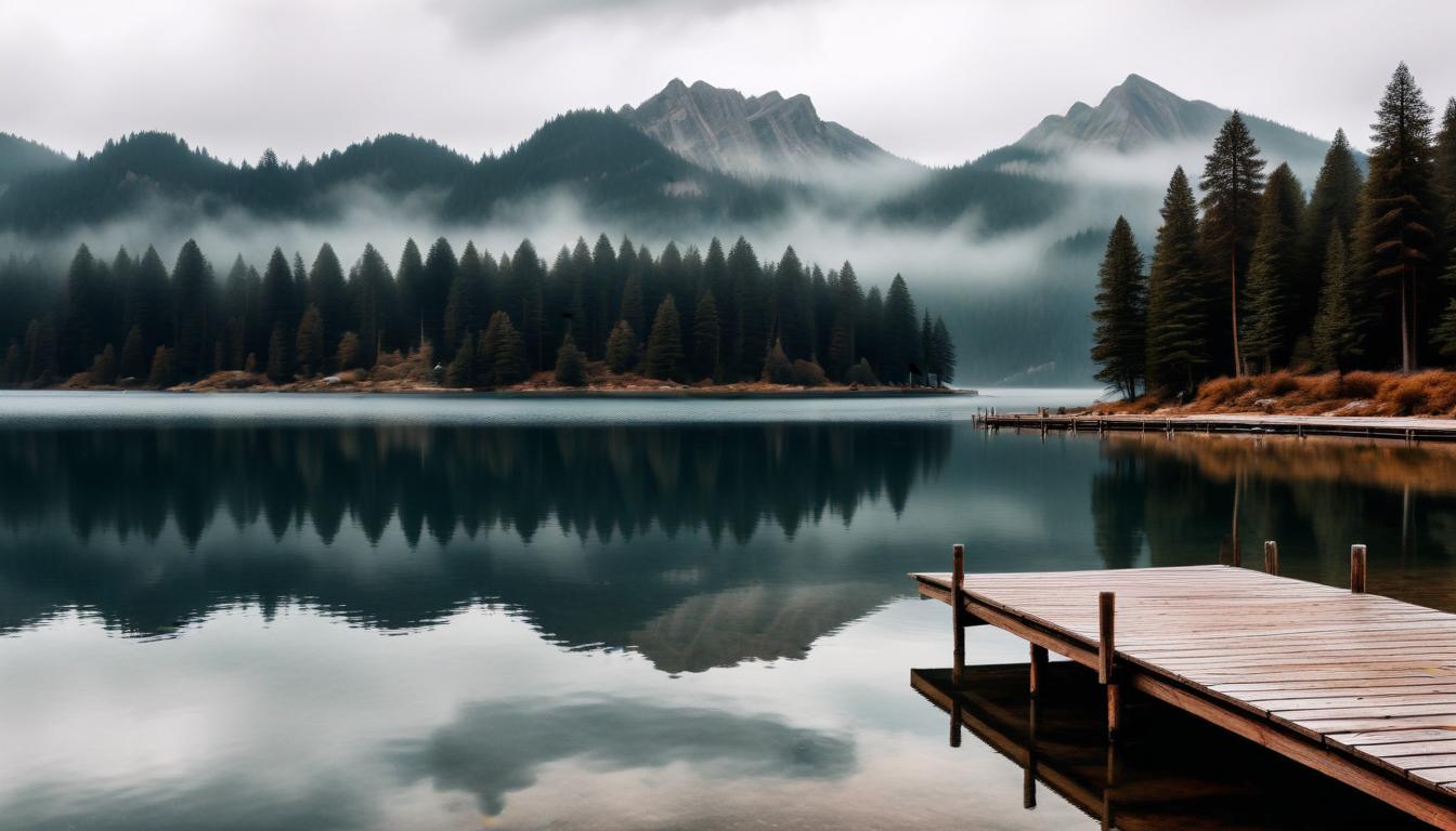 Misty morning at the lake Misty morning at the lake