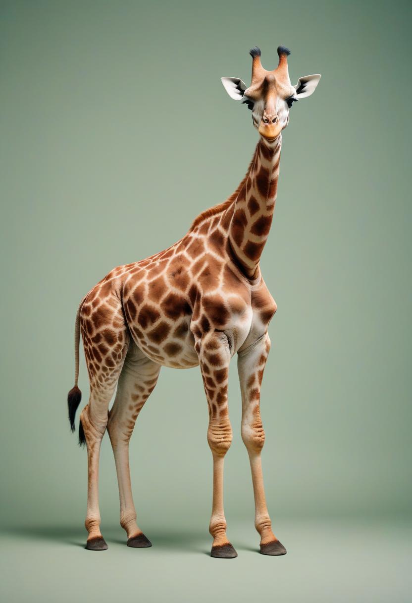 Giraffe standing on green background Giraffe standing on green background