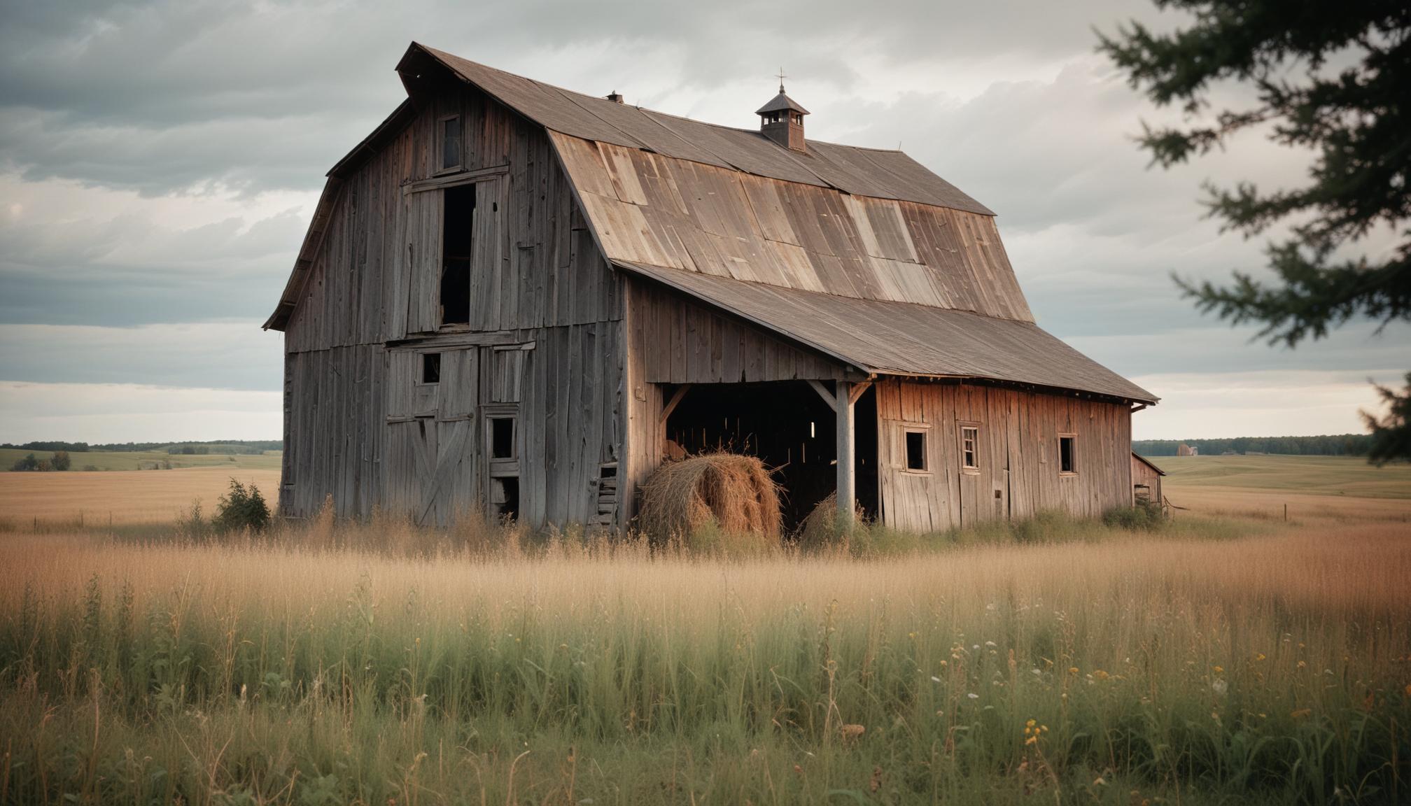 Old barn in a field Old barn in a field