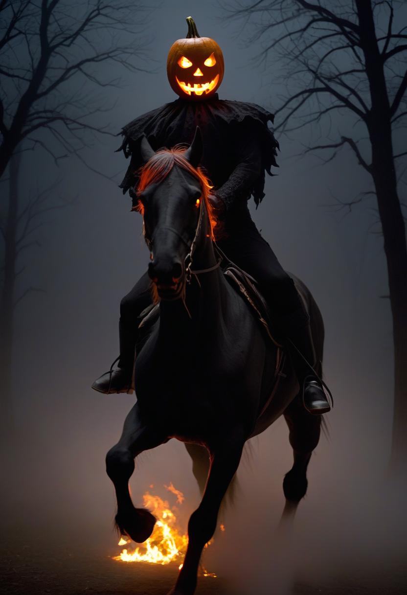 Pumpkin rider on horseback Pumpkin rider on horseback