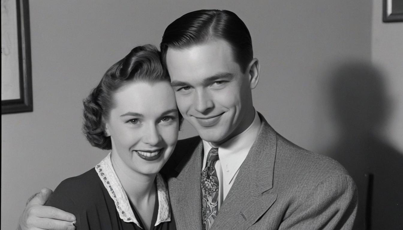 Couple posing for photo, 1950s Couple posing for photo, 1950s