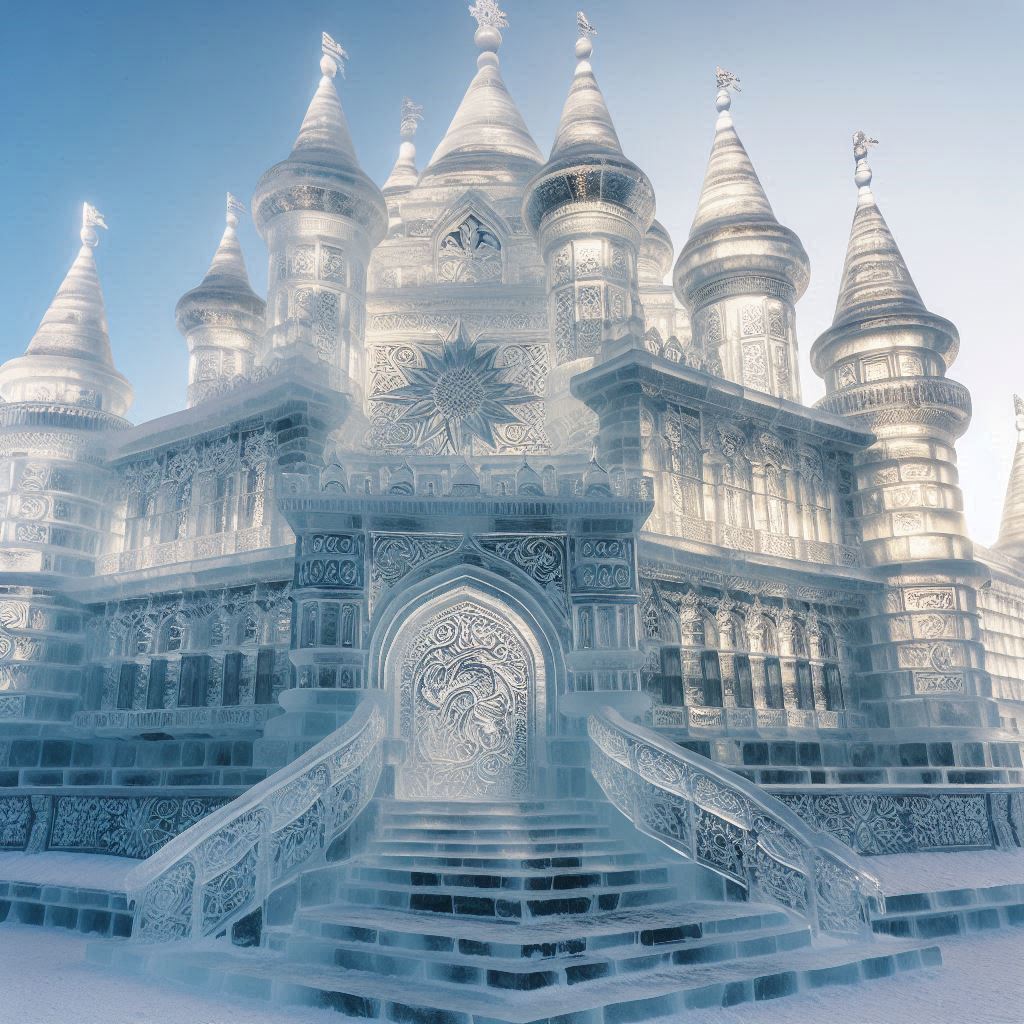 Ice castle sculpture Ice castle sculpture