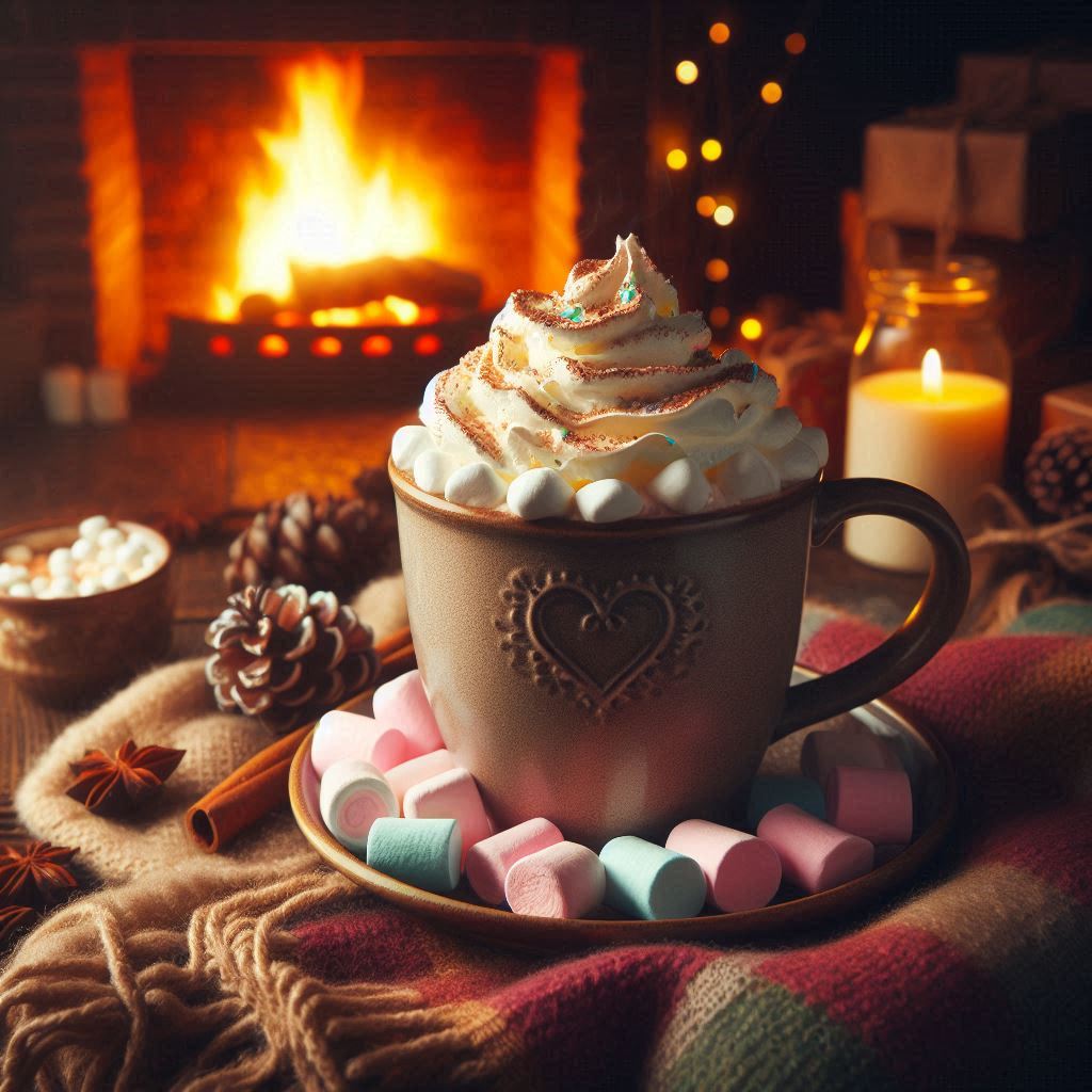 Hot chocolate by the fireplace Hot chocolate by the fireplace