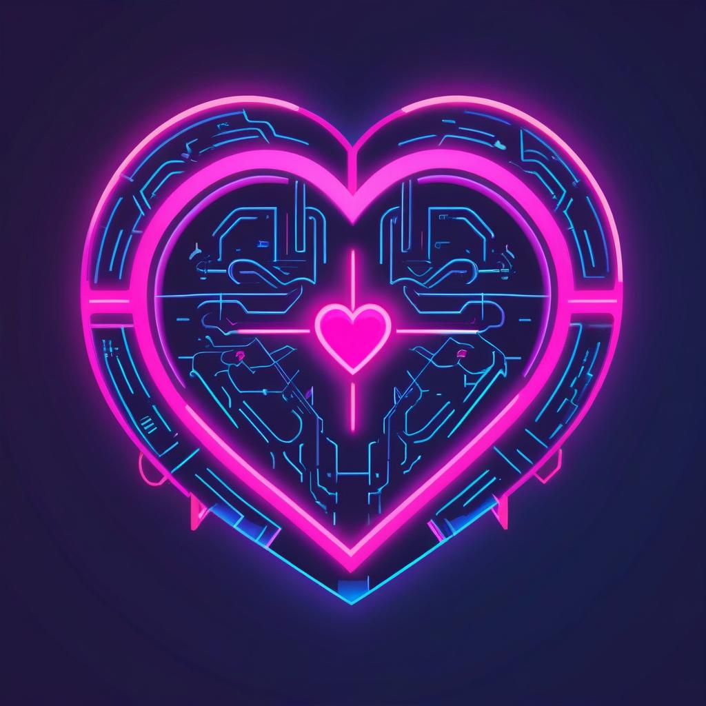 Neon heart circuit design Neon heart circuit design