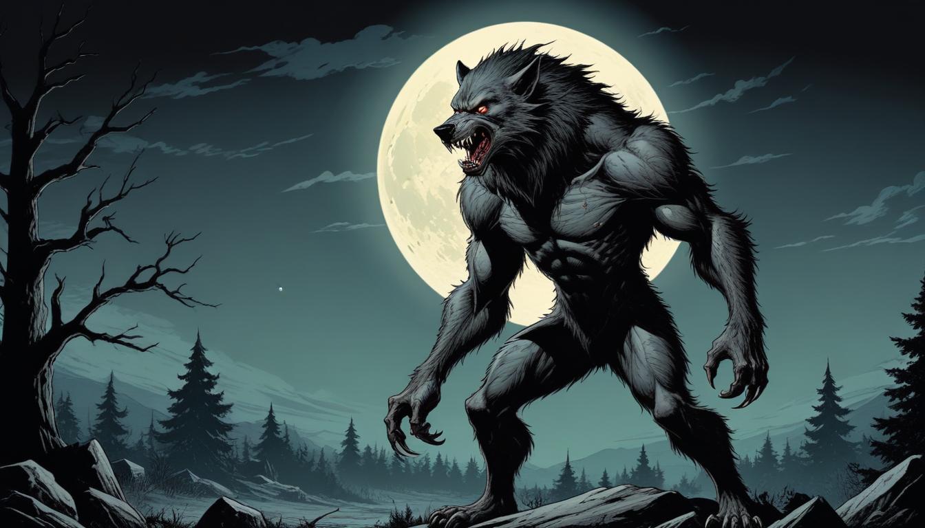 Werewolf under full moon Werewolf under full moon