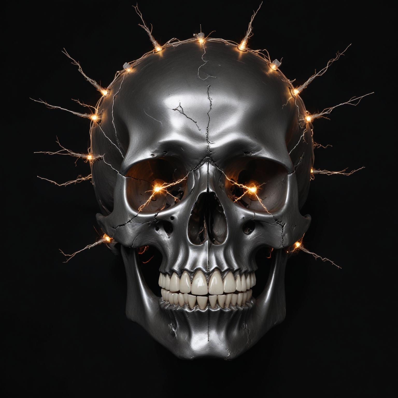 Silver skull with lights Silver skull with lights