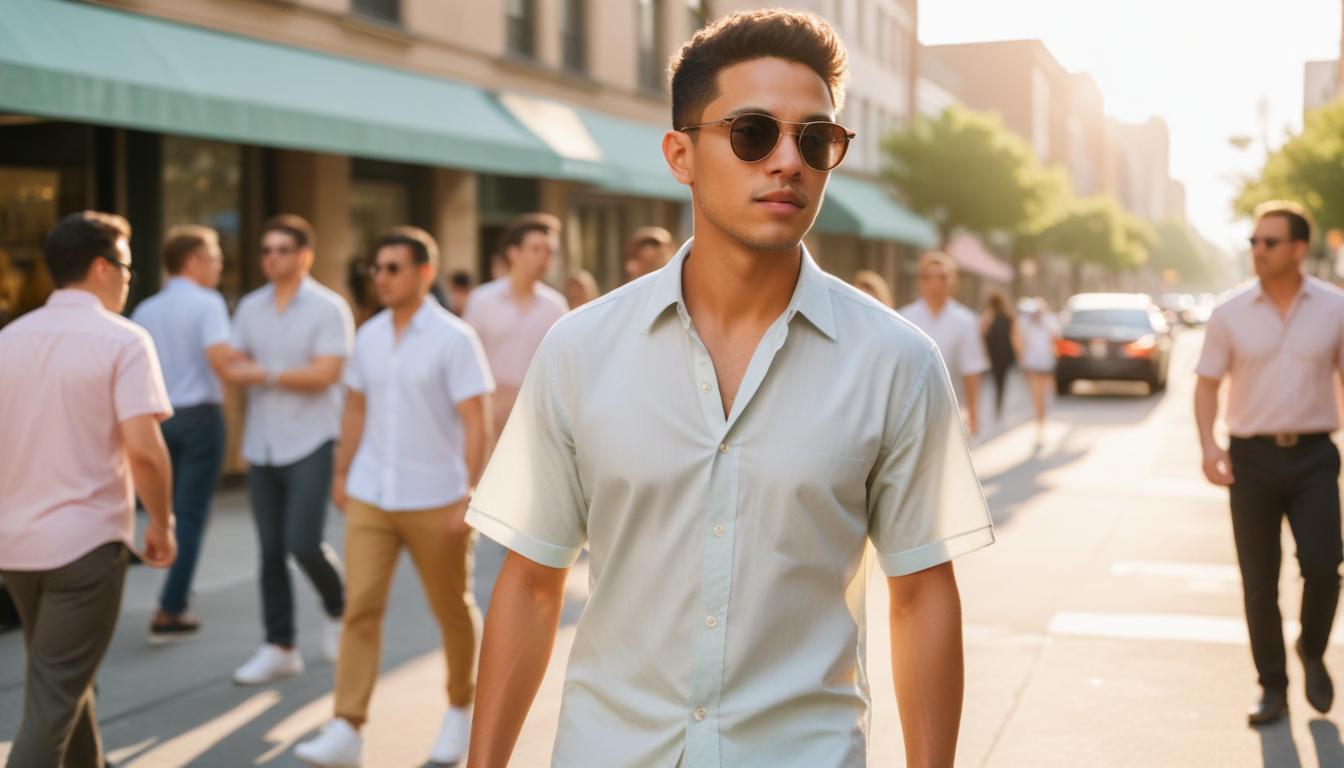 Man walking in city street Man walking in city street