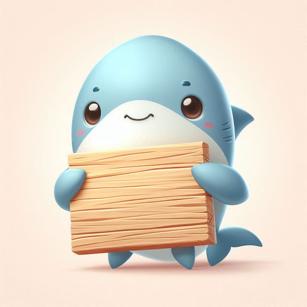 Cute cartoon shark holding sign Cute cartoon shark holding sign