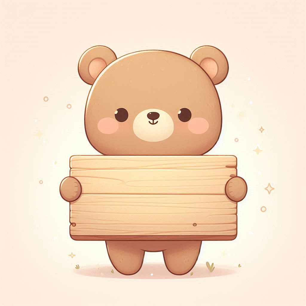 Cute bear holding blank sign Cute bear holding blank sign